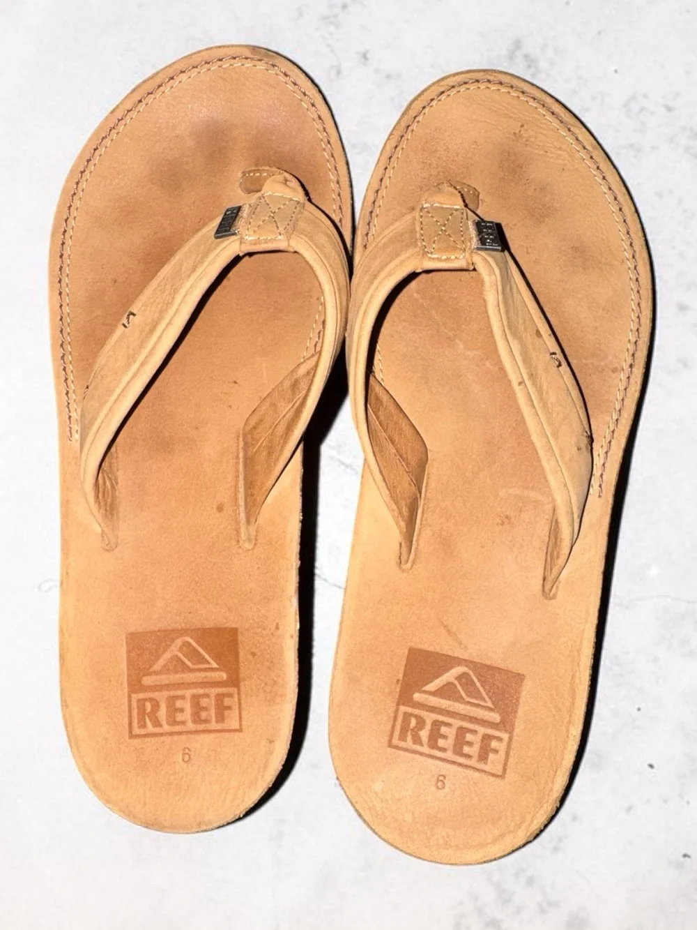REEF Men’s Leather Flip-Flop Sandal Size 6